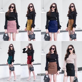 PP6638 Set เสื้อยืดแขนยาว+กระโปรงสั้น