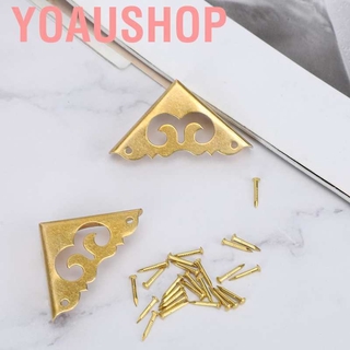 Yoaushop ฝาครอบมุมทองเหลืองคุณภาพสูง 6 ชิ้น + อะไหล่เล็บ 36