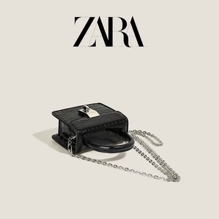 Zara กระเป๋าสะพายไหล่ ทรงสี่เหลี่ยม ลายหนังจระเข้ พร้อมสายสะพาย ขนาดเล็ก ระดับไฮเอนด์ แฟชั่นฤดูร้อน สําหรับสตรี 2022