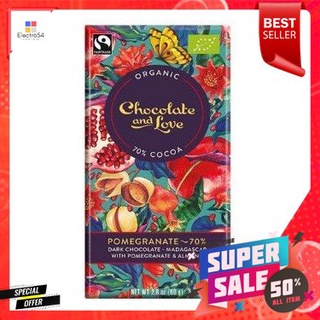 Chocolate &amp; Love Pomegranate 80 G ดาร์กช็อคโกแลตแสนอร่อย ปราศจากสารกันบูดและสารแต่งสี