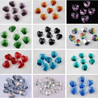 10pcs 14mm Heart Crystal Beads Glass Loose Beads Fashion Jewelry Accessories