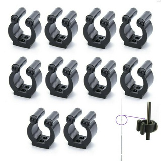 10PCS Plastic Fishing Rod Pole Storage Tip Rack Clip Clamps Holder Black