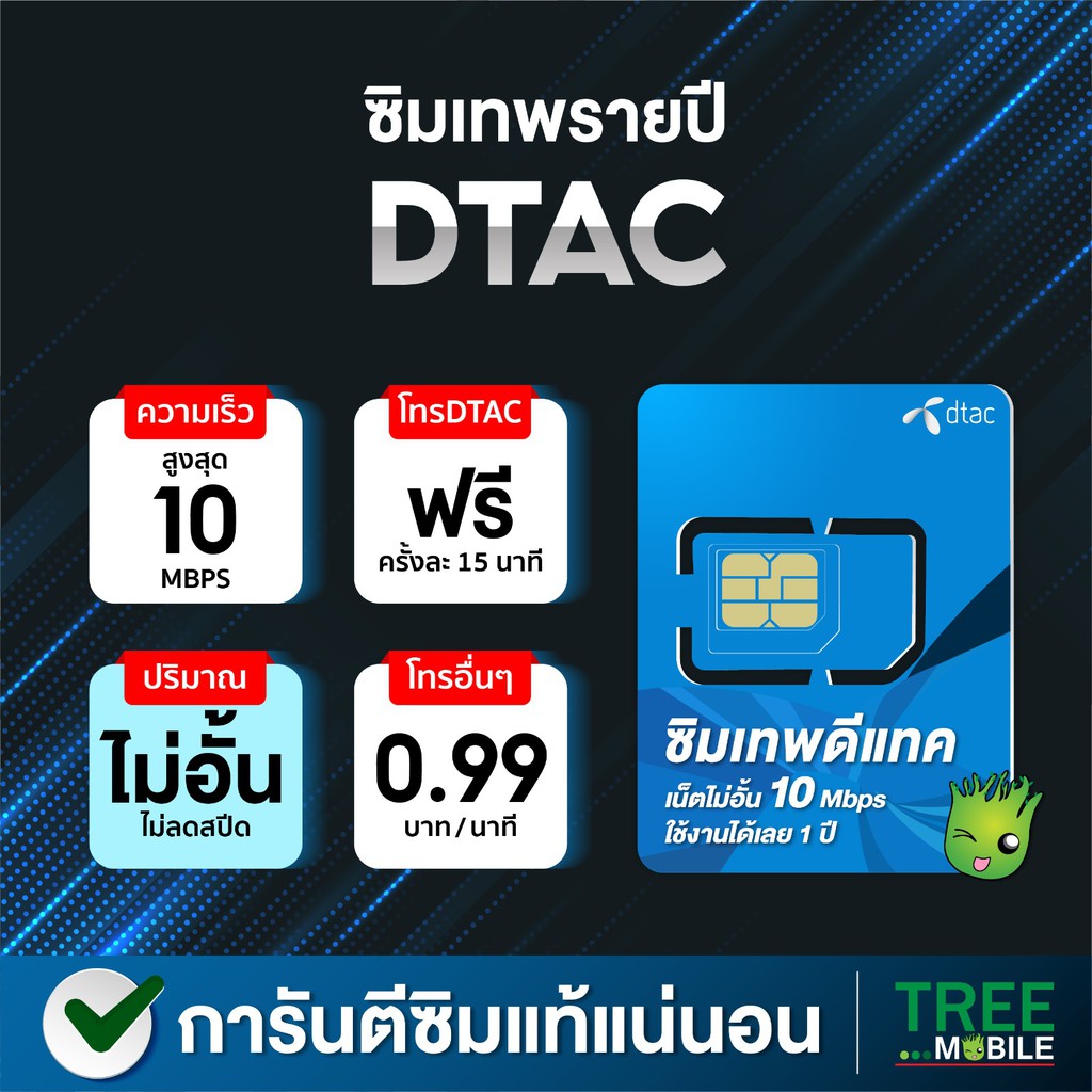 เปรียบเทียบ*ส่งฟรี* ซิมเทพดีแทค ซิมเน็ต Dtac 10Mbps ไม่ลด ...