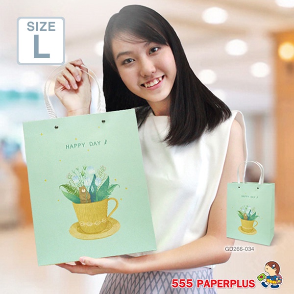 555paperplus ถุงของขวัญ ถุงหิ้ว ใส่ของ (GD81,GD265,GD266,GD267) พิมพ์ลาย ลายดอกไม้ ลายHBD เทศกาล วาเลนไทน์ ปีใหม่ - รูปที่ 4