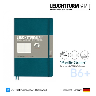 Leuchtturm1917 Paperback (B6+) "Pacific Green" Dotted Softcover - สมุดโน๊ต Leuchtturm B6+ ลายจุด ปกอ่อน สีแปซิฟิค