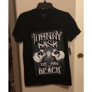 [S-5XL] เสื้อยืด ผ้าฝ้าย ลาย Johnny Cash Man สีดํา จูเนียร์ ขนาดกลาง. Orig $ 24 FAaflh03GMefpl01