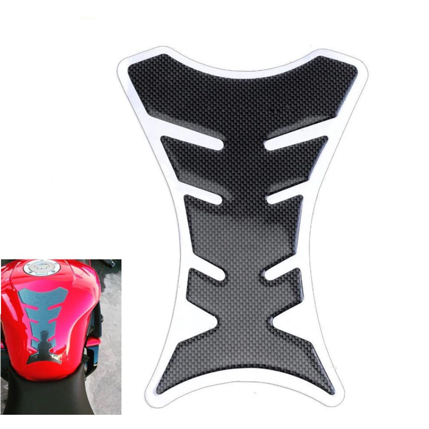 สติ๊กเกอร์กันรอยถังน้ำมัน สำหรับมอเตอร์ไซค์ Motorcycle Tank Gas Sticker Protector 3D Sport Carbon Fiber Cap Look Pad Uni