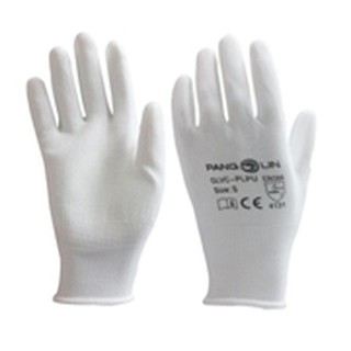 GLVC-PLPU ถุงมือโพลีเอสเตอร์เคลือบ PU / PU Palm Coated Polyester Gloves-ถุงมือช่างจับชิ้นงานอิเล็คทรอนิกส์ (1 คู่/ แพ็ค)