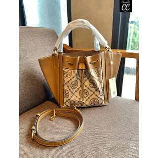 (แท้ 💯%‼ Factory) TORY BURCH MONOGRAM FEMALE EAR BAG SATCHEL HANDBAG