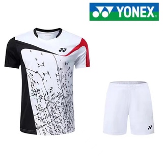 Yonex เสื้อผ้าแบดมินตัน ผู้ชายและผู้หญิง แขนสั้น ที่กําหนดเอง แห้งเร็ว ฝึกอบรม เสื้อผ้าวอลเลย์บอล ปิงปอง ชุดกีฬา