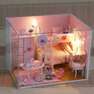 [พร้อมส่ง] บ้านตุ๊กตาdiy Pink girl