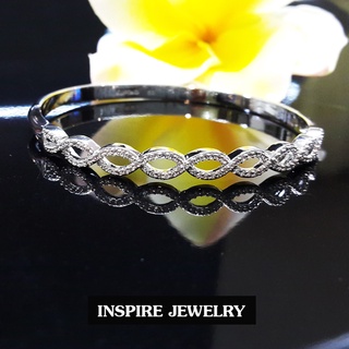 INSPIRE JEWELRY กำไลเพชรรูปอินฟินิตี้ ขนาดวงในกว้าง 6x5.5cm เปิดปิดง่าย งานเพชรCZ เพชรสวยเกรด AAA++ งานจิวเวลลี่ ราคาเบา