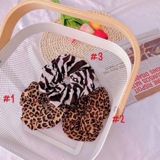 ยางมัดผมโดนัท: animal print [พร้อมส่ง]