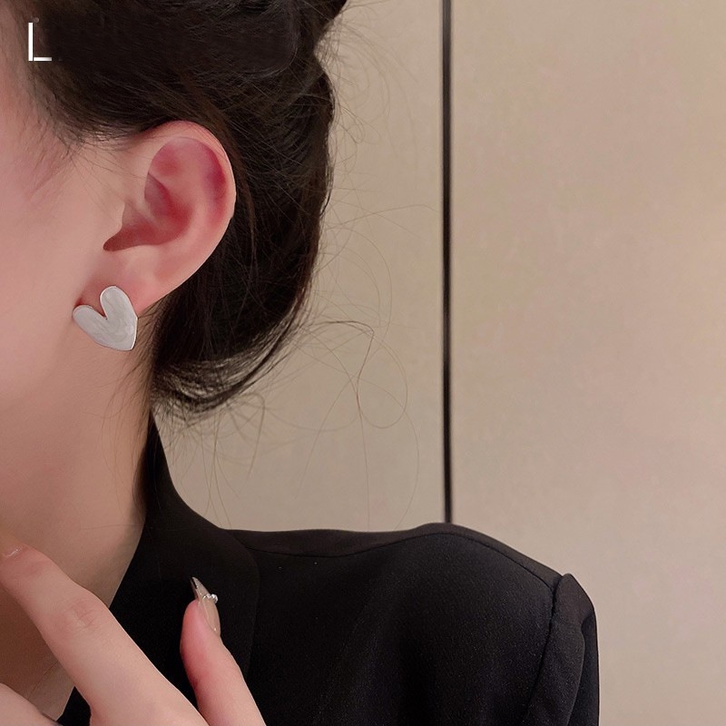 ใหม่ ต่างหูแฟชั่น รูปหัวใจ เรียบง่าย เครื่องประดับ รูปที่ 6