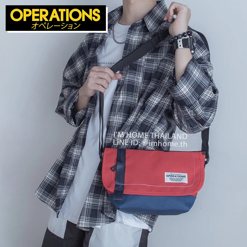 กระเป๋าสะพายข้าง กระเป๋าOperations กระเป๋าผ้าแคนวาส