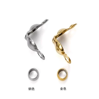 ST.KUNKKA 100 ชิ้น 18K ไม่ซีดจาง สเตนเลส เข็มกลัดคู่ ตําแหน่ง วงแหวนลูกปัด รวมกัน สร้อยคอ สร้อยข้อมือ ผลิต