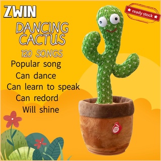 ของเล่นตุ๊กตา Dancing Cactus kaktus menari 120 lagu Inggeris สําหรับตกแต่งห้องนอนเด็ก