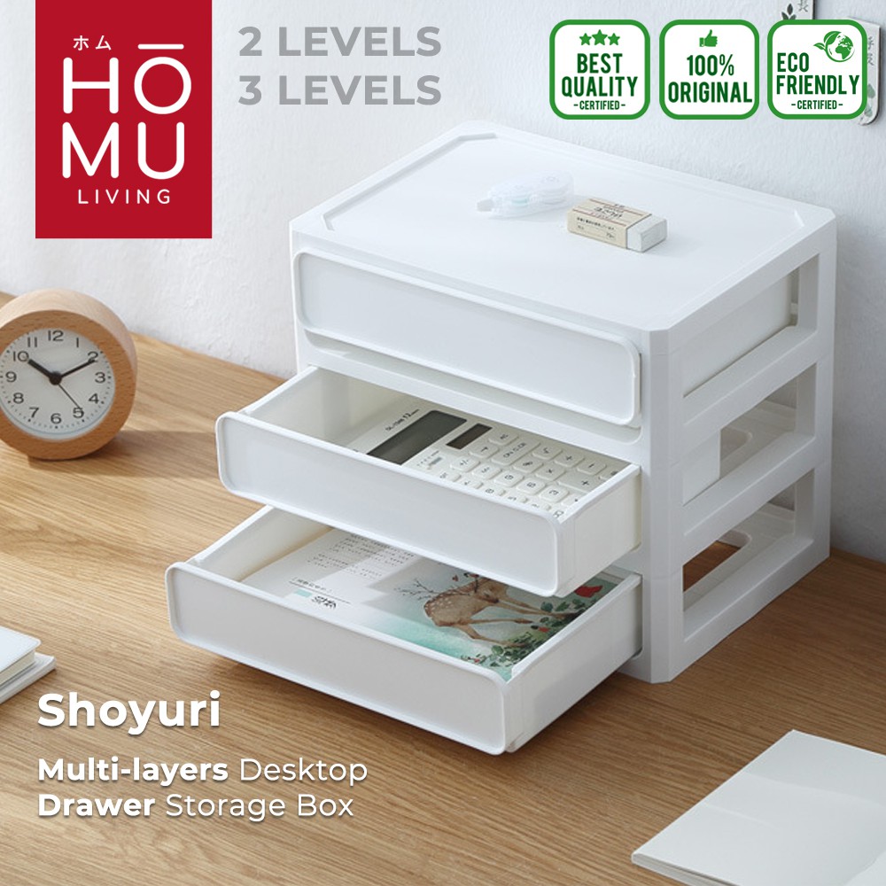 Homu SHOYURI ลิ้นชักเก็บเครื่องสําอาง 2 3 ระดับ