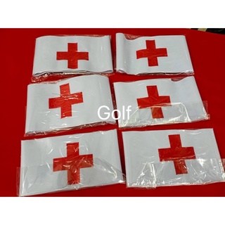 ปลอกแขนขาวปักกาชาดแดงแบบตุ๊กแก