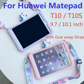 เคสโทรศัพท์มือถือลายการ์ตูนยูนิคอร์นสําหรับ Huawei Matepad T10 / Matepad T10S 2020 9 . 7 Inch 10 . 1