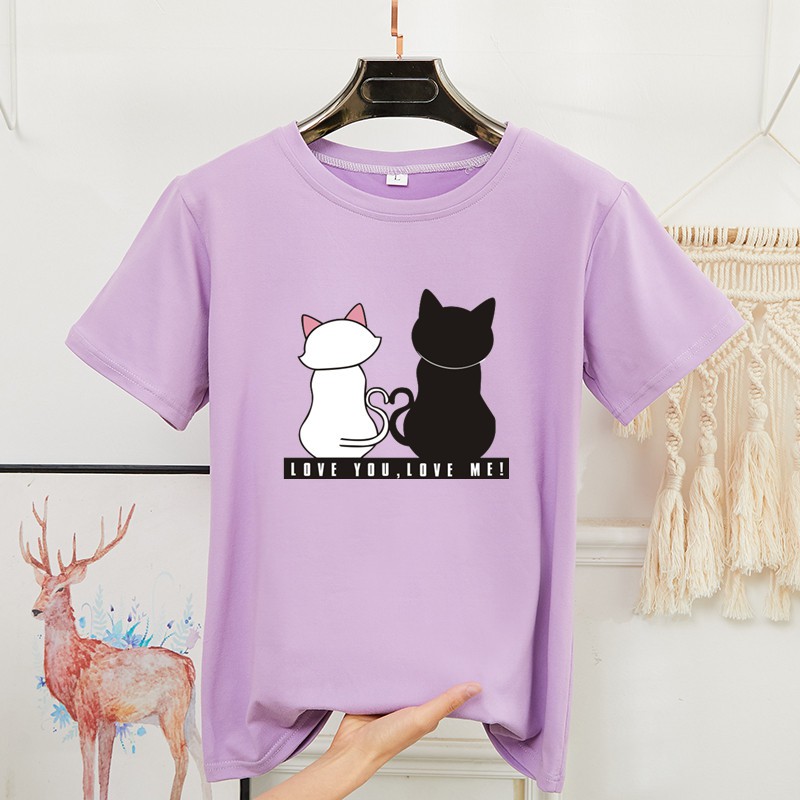 BK-231-SHORT เสื้อยืดแขนสั้นพร้อมส่ง 8สี ลายการ์ตูน ขายดีตามเทรนด์ ลายน่ารัก สีสันสดในน่ารัก ใส่ได้ทั้งหญิงและชาย (S-XXL