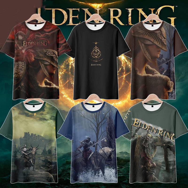 ใหม่ Elden Ring เสื้อยืดลําลอง แขนสั้น คอกลม แฟชั่นฤดูร้อน สําหรับผู้ชาย และผู้หญิง เหมาะกับการเล่นกีฬา กลางแจ้ง