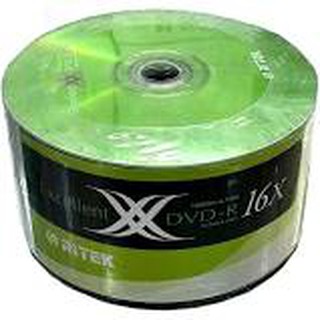 แผ่นดีวีดีอาร์ (หน้าขาว)DVD-R RiTEK 16X 4.7GB/120Min 50/Pack