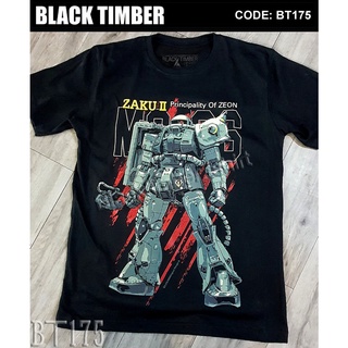 BT 175 Zaku II Principality of Zeon เสื้อยืด สีดำ BT Black Timber T-Shirt ผ้าคอตตอน สกรีนลายแน่น S M L XL XXL