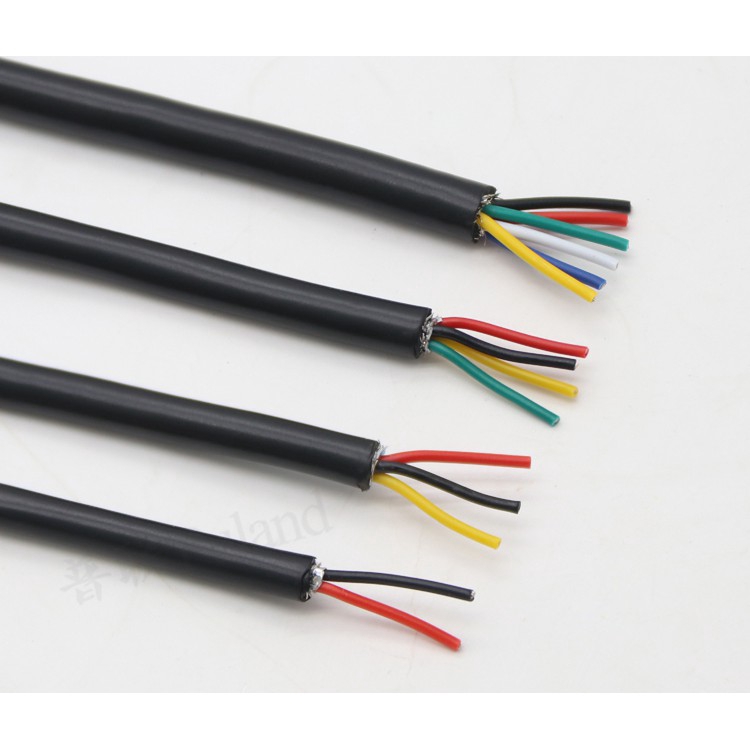 2Meters UL2464 22AWG Multi-core Shielded Wire 2 3 4 6 Core Power Cable Double Layer Shielded Cable