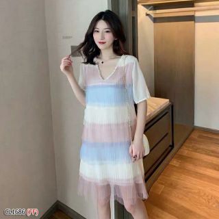 เดรสชั้น สีพาสเทล เดรสนำเข้า