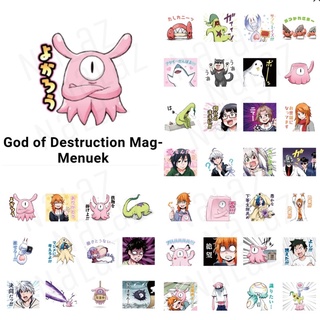 ใหม่‼️ Magu-chan: God of Destruction สติกเกอร์ไลน์ มังงะ Hakaishin Magu-chan Mag-Menuek