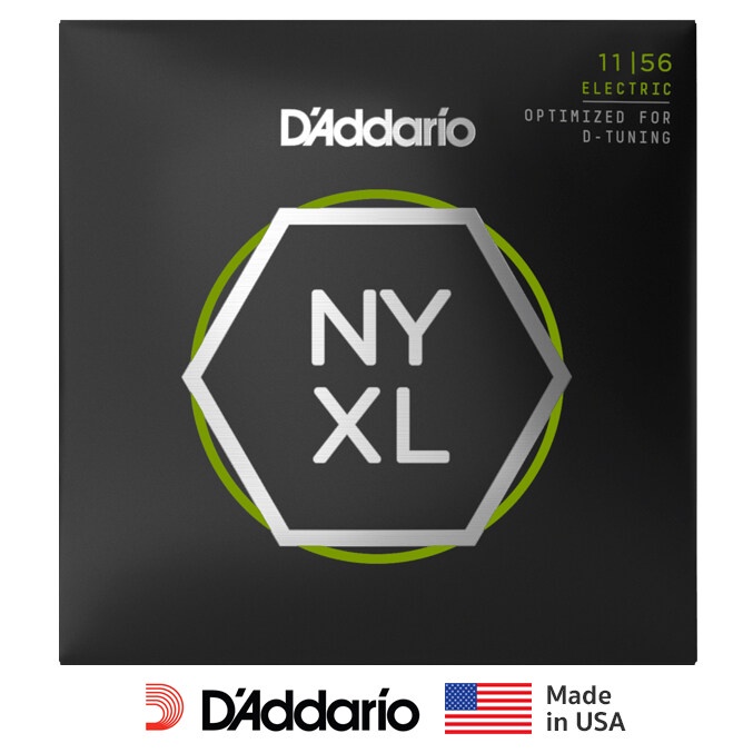 D'Addario® สายกีตาร์ไฟฟ้า เบอร์ 11 วัสดุนิกเกิล รุ่น NYXL1156 (Medium Top / Extra Heavy Bottom, 11-56) ** Made in USA **
