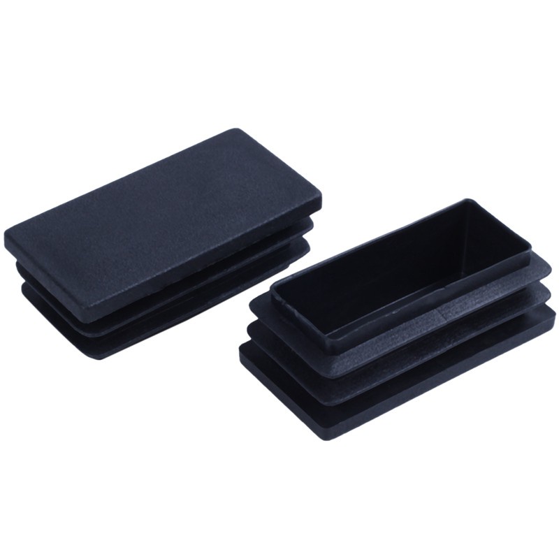 Plastic Rectangle Blanking End Tube Caps Inserts 25x50mm 30pcs Black ...