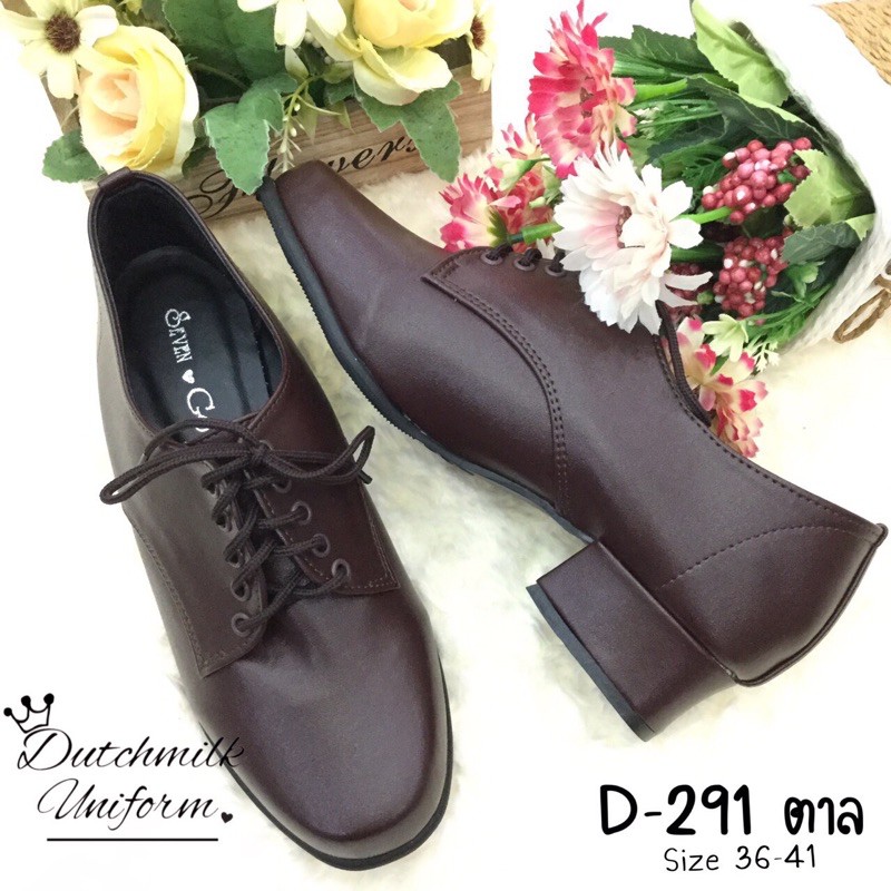 รองเท้าลูกเสืออาจาร์ยผู้หญิง สีน้ำตาล D-291