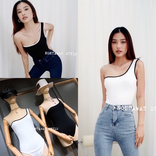 💫New💫(พร้อมส่ง) Bodysuit ชุดบอดี้สูท ไหล่เฉียง