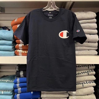 พร้อมส่ง Champion เสื้อยืดลําลอง ผ้าฝ้าย แขนสั้น คอกลม ใส่สบาย เรียบง่าย สําหรับผู้ชาย