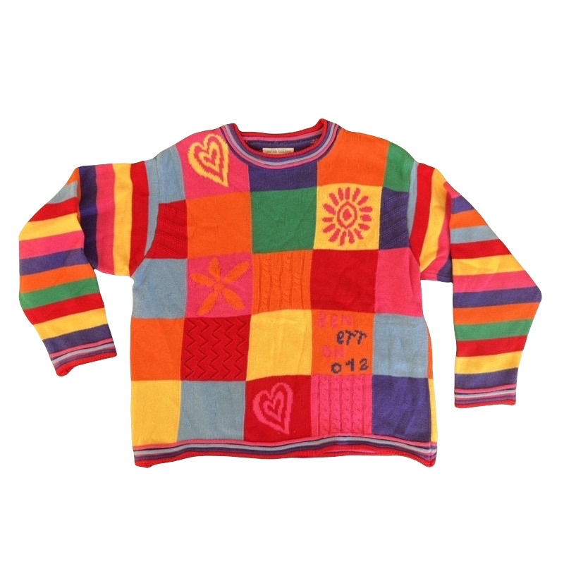เสื้อไหมพรมกันหนาว UNITED COLORS OF BENETTON 012  Sweatshirt multicolour มือสองสภาพ 99%