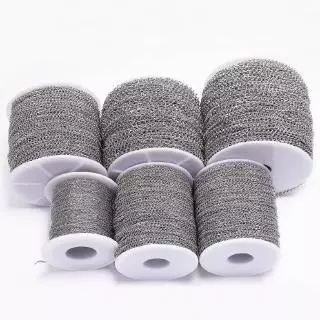 โซ่เครื่องประดับสแตนเลส 0.3-0.8mm 2-5 เมตร DIY สร้อยข้อมือสร้อยคอ สายคล้องจี้พวงกุญแจ อุปกรณ์ทำเครื่องประดับ St.kunkka
