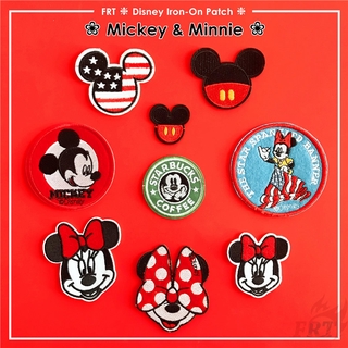 Mickey &amp; Minnie - D I S N E Y แผ่นผ้าลายการ์ตูนสําหรับเย็บปักตกแต่งเสื้อผ้า 1 ชิ้น