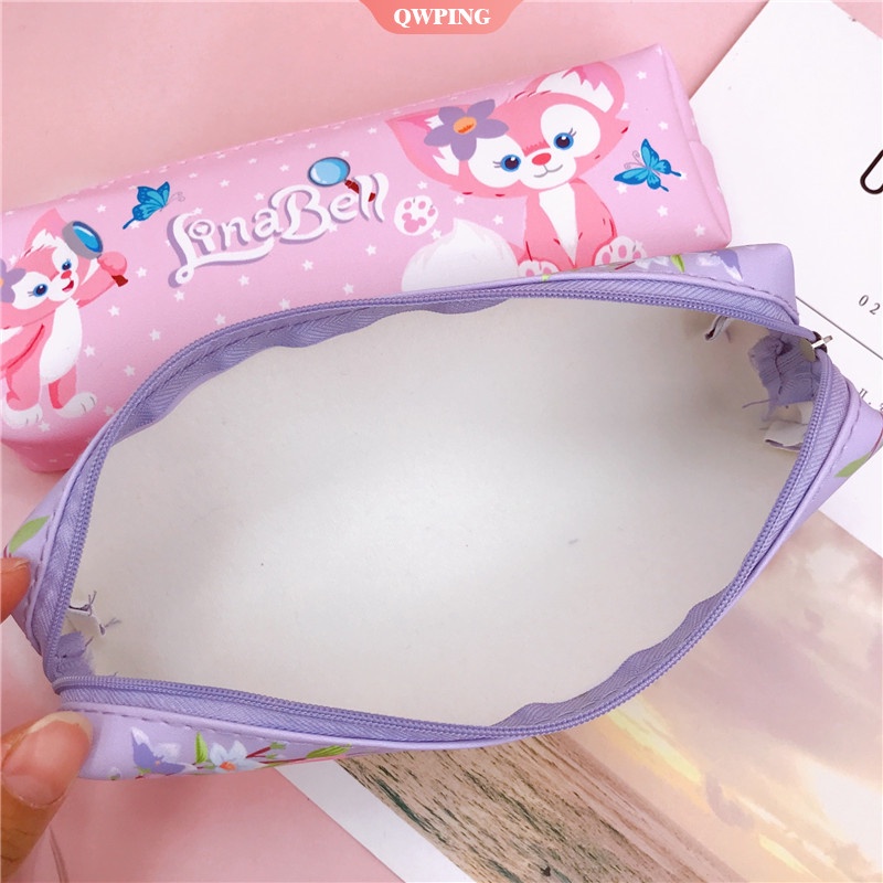Disney Lena Bell Kawaii ดินสอ PU น่ารักการ์ตูนชั้นเดียวเครื่องเขียนกระเป๋าเครื่องเขียนของเล่นเด็ก