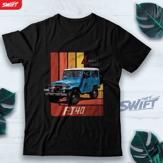 [COD]เสื้อยืด ลาย 1980 Toyota Land Cruiser FJ40 สีฟ้าออฟโร้ดS-5XL