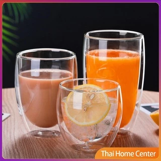 [A665] แก้วกาแฟ สไตล์ ญี่ปุ่น Double-layer glass
