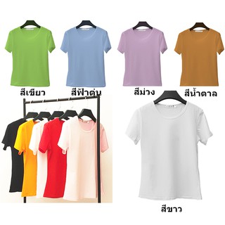 มี14สี เสื้อยืด แฟชั่น คอวี แขนสั้น เกรดพรีเมี่ยม นุ่ม สวมใส่สบาย SY014