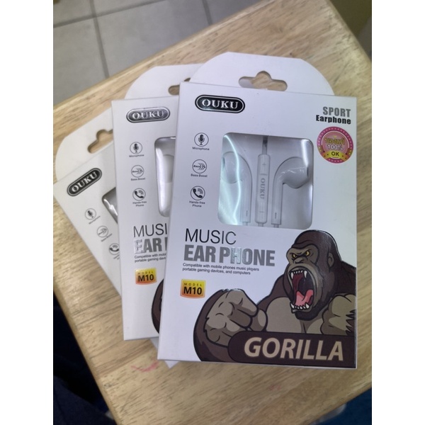 หูฟังOUKU GORILLA เสียงดีแจ็คกลม3.5 ใส่ได้ทุกรุ่นแทปเลตมือถือ