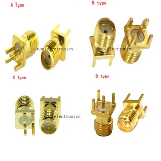 10 ชิ้น Sma / Rp - Sma Female Jack Solder Mount Straight Rf อะแดปเตอร์เชื่อมต่อ 1 . 6 มม .