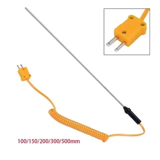 【⚡เวลาจำกัดราคาต่ำ】โพรบเซนเซอร์วัดอุณหภูมิ K-Type 100 150 200 300 500 มม. 50C เป็น 1200C ทนทาน พร้อมสายเคเบิลควบคุมอุณหภูมิ