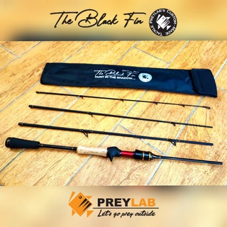 คันเบ็ด 4 ท่อน The Black Fin สำหรับสาย UL/Finesse ตกปลา อะจิ Aji, กระสูบน้ำไหล, กระพงบ่อเคี่ยว จาก PREYLAB พกพาสะดวก