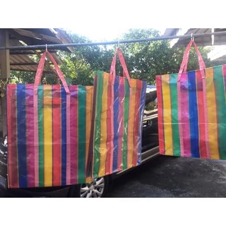 ถุงแม่ค้า สายรุ้ง เก็บของ พลาสติก กระสอบ มีซิป พร้อมจัดส่ง คุณภาพดี ทนทาน