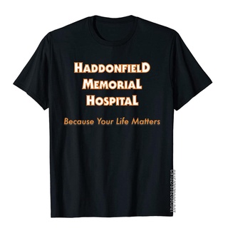 เสื้อยืดผ้าฝ้าย เสื้อยืดผ้าฝ้าย พิมพ์ลาย Haddonfield Memorial Hospital เรียบง่าย สําหรับผู้ชาย