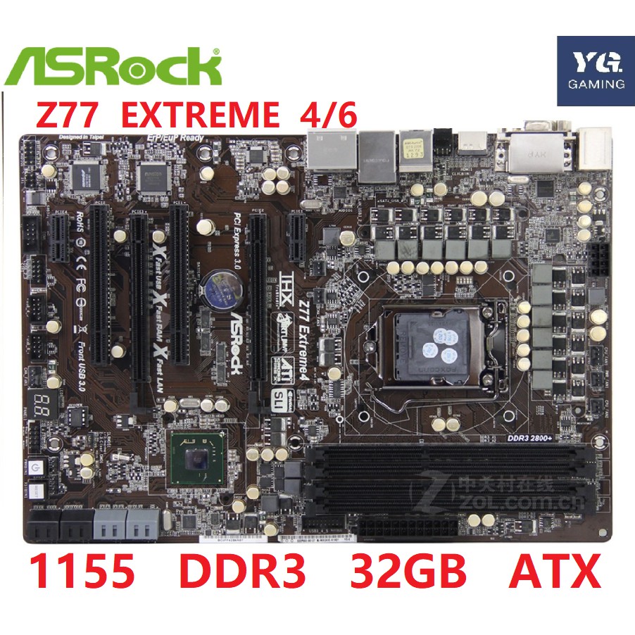 ASRock Z77 Extreme4/6 Desktop Board Z77 เมนบอร์ดสล็อต LGA1155 DDR3 SATA3 USB3.0 รองรับ I7 3770K